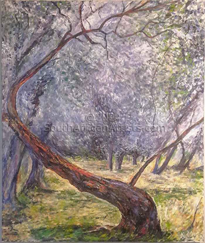 Study of Olive Trees - After Claude Monet