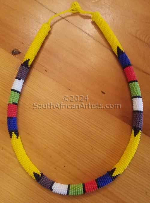 Traditional Yellow Zulu African Neclace