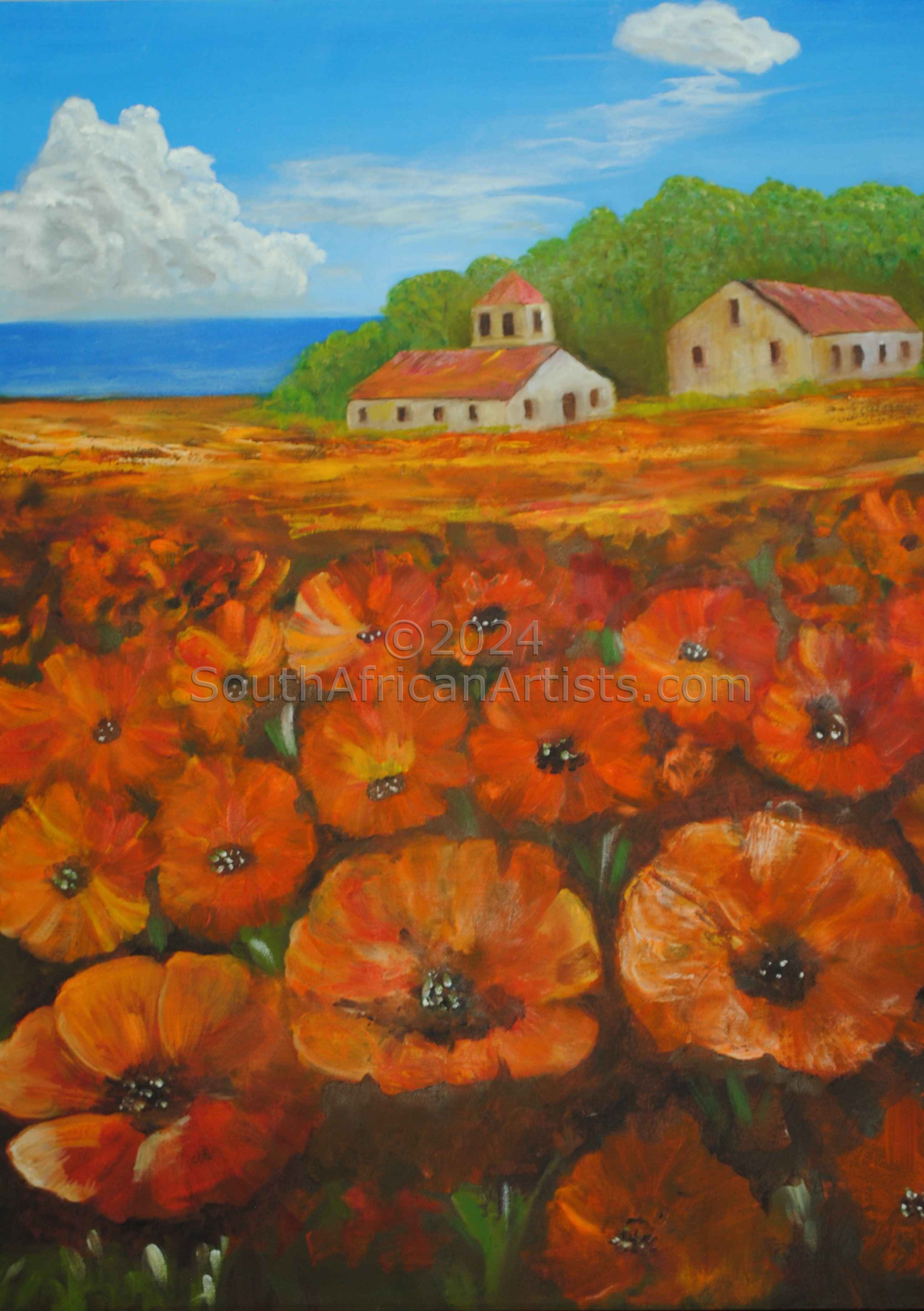 Poppies At The Sea
