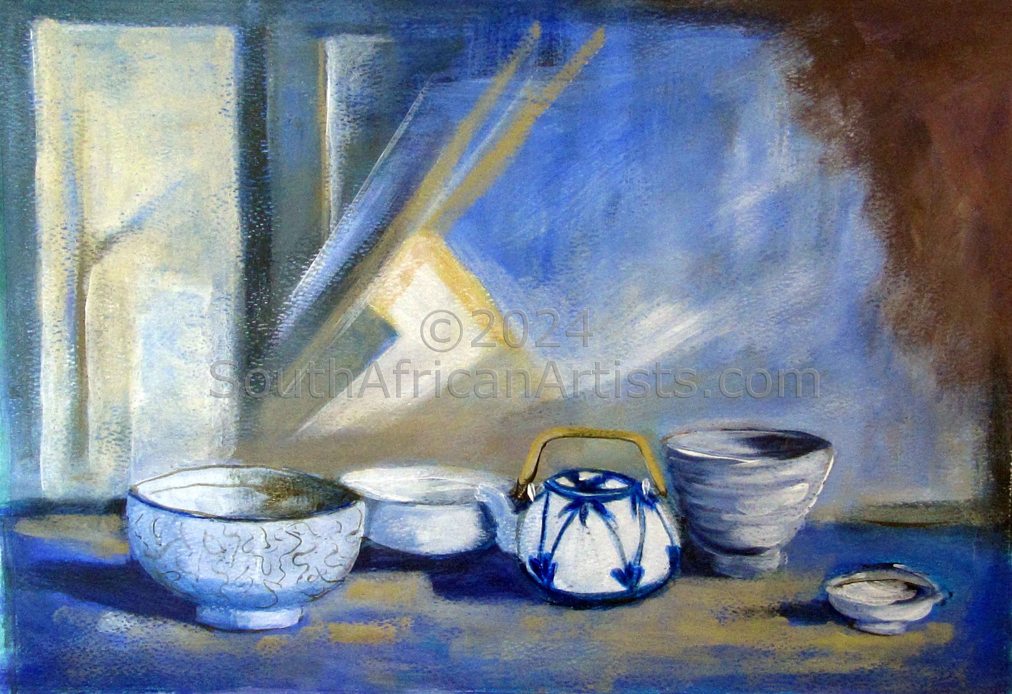 Blue Still Life with Bowls