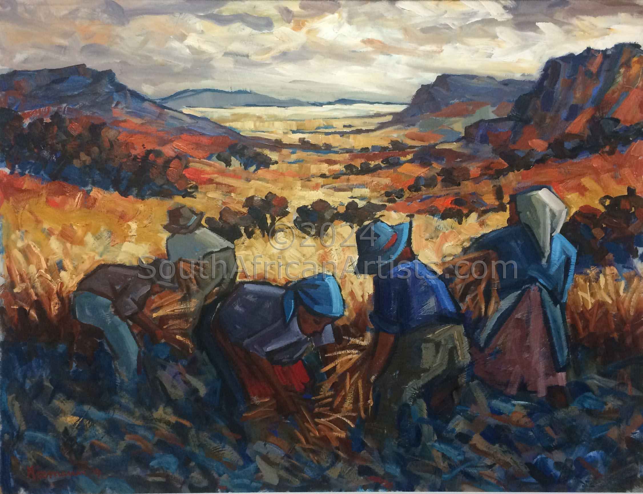 Harvesters in a Landscape