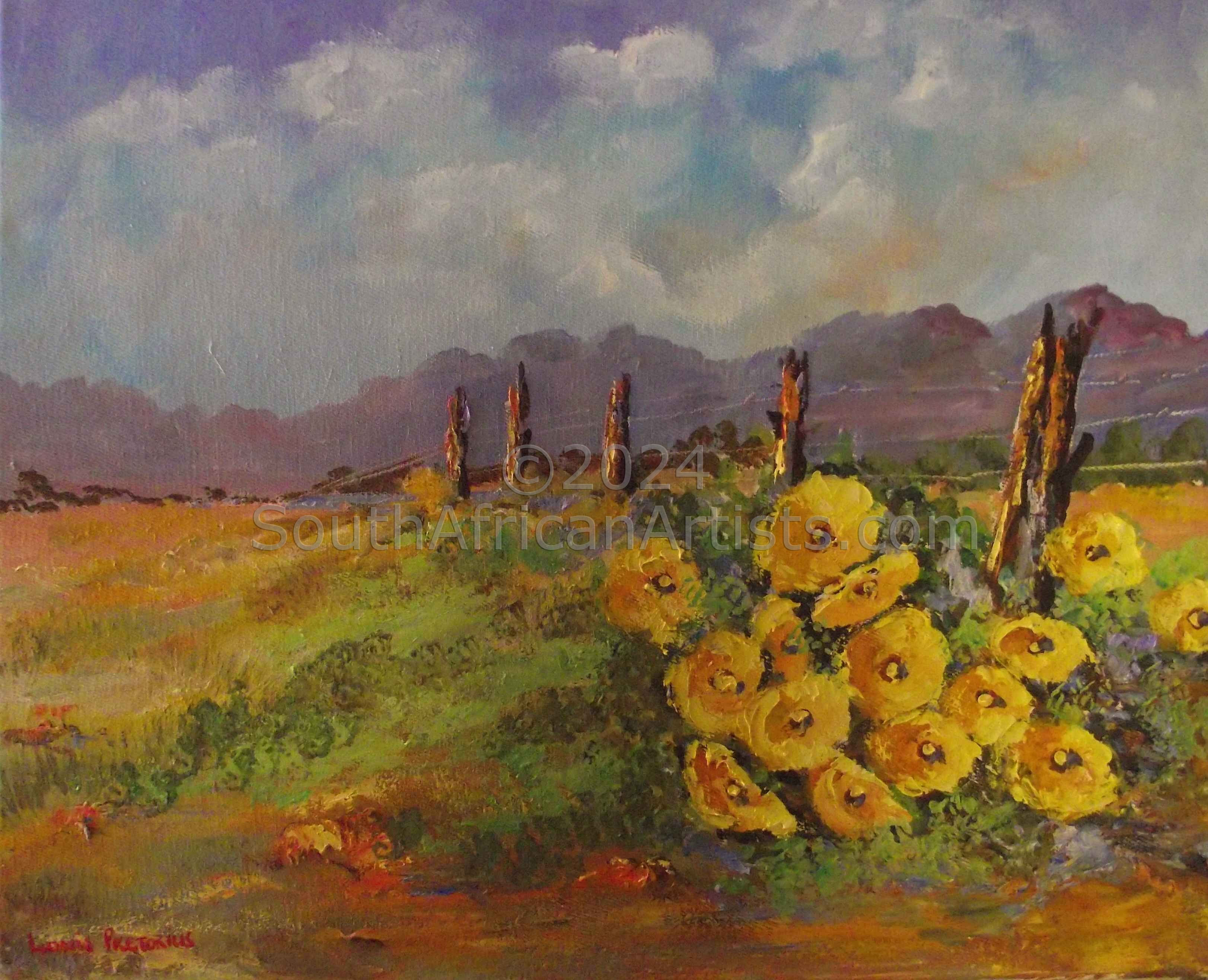 Yellow Fence Flowers 