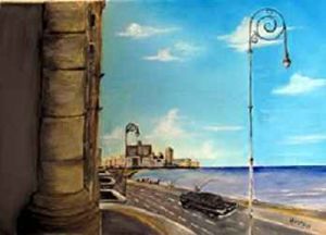 "Emblematic View of Coastal Havana, Cuba"