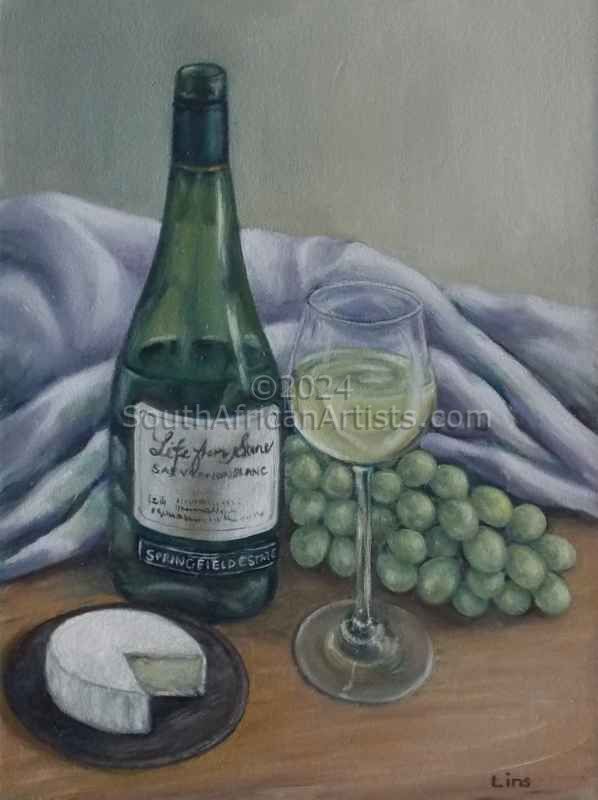 Still Life with Cheese and Wine