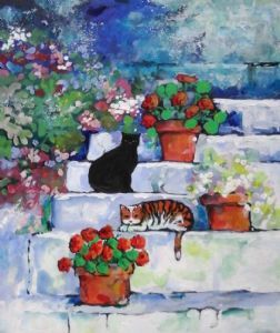 "Geraniums and Cats"