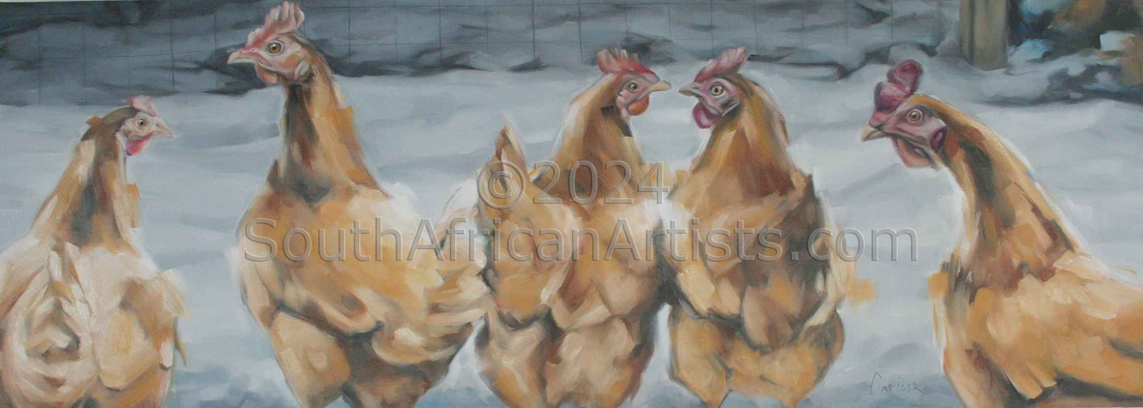 Chichens in the Snow