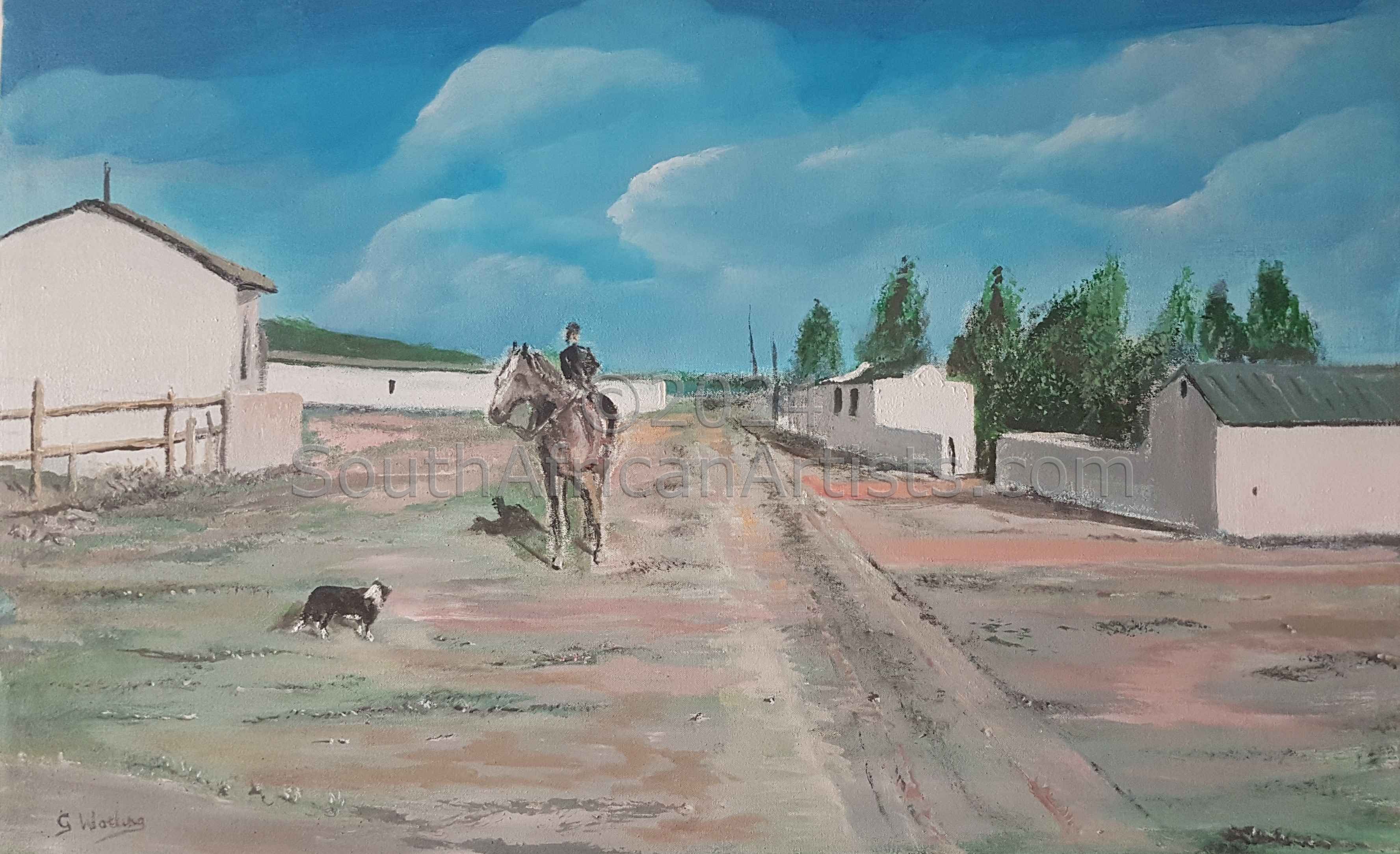 Karoo Farm with Horse and Dog