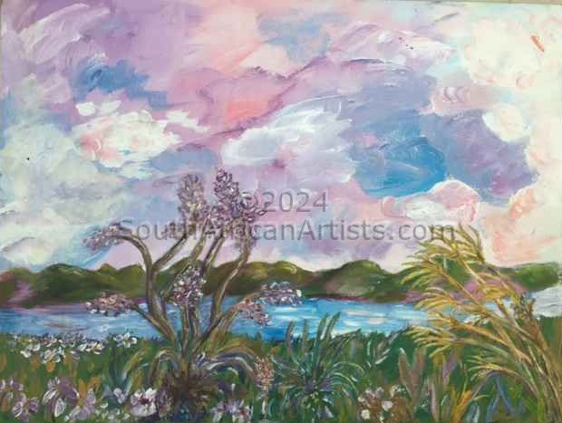 Landscape with Purple Aloes