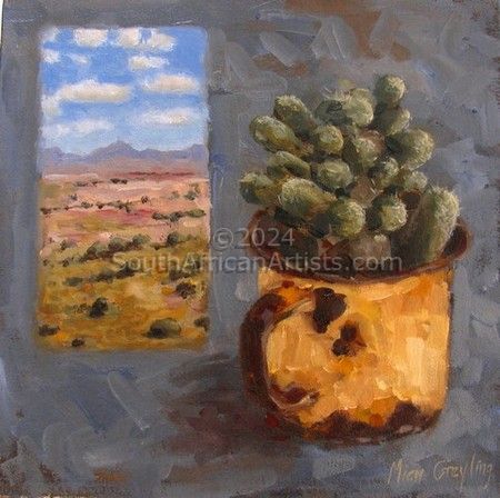 Cactus with landscape