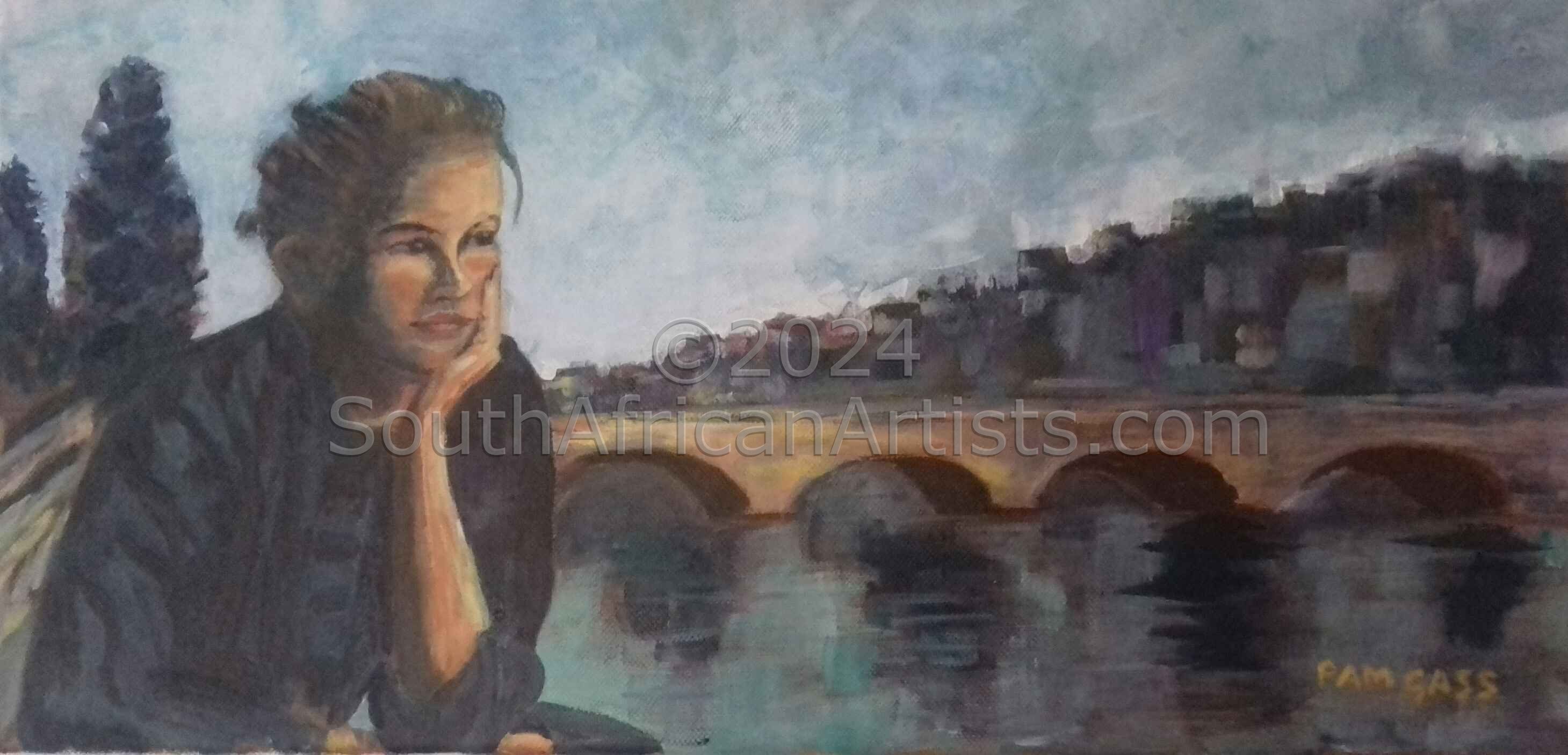 French Girl beside Bridge