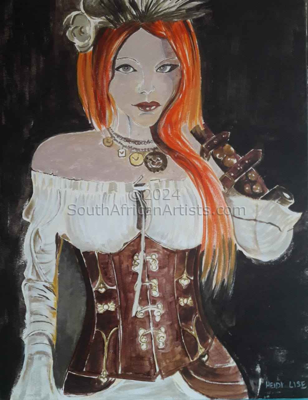 Steam Punk  figure 6 ..red hair..Large
