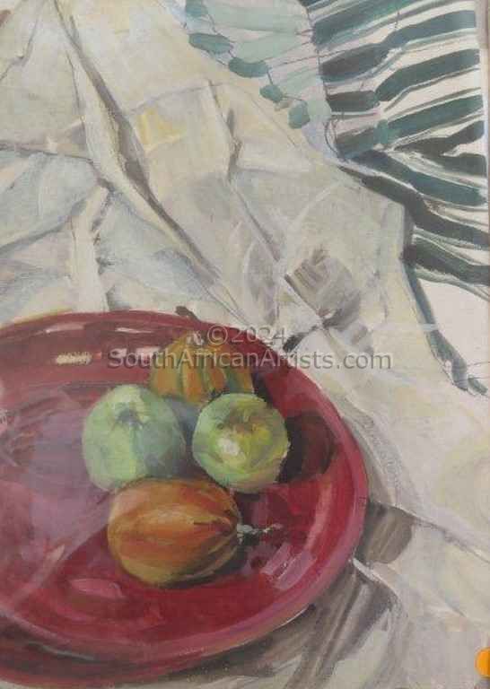 Still Life - Red Bowl and Fruit