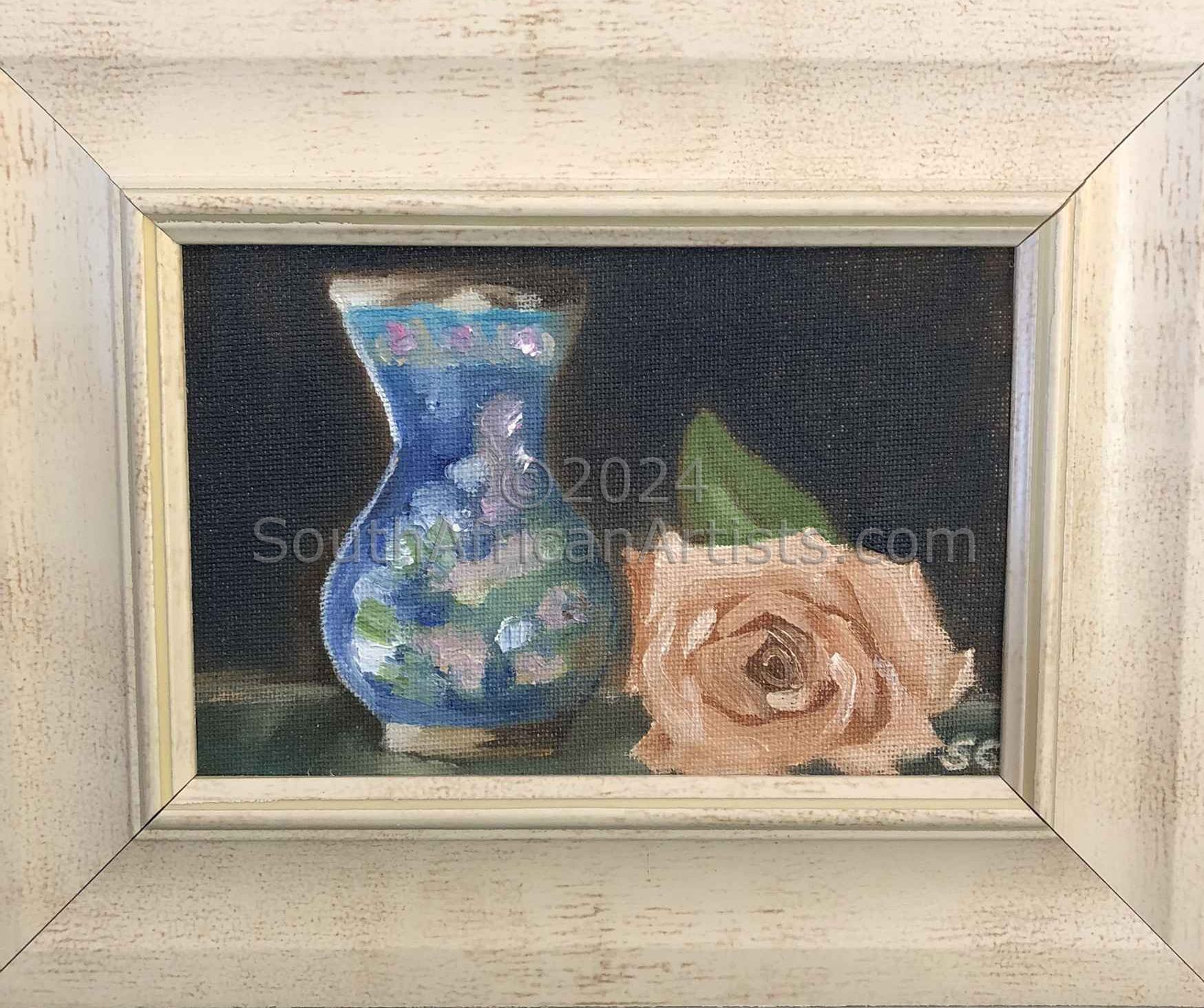 Rose and Blue Vase