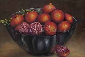 Pomegranate in Bowl