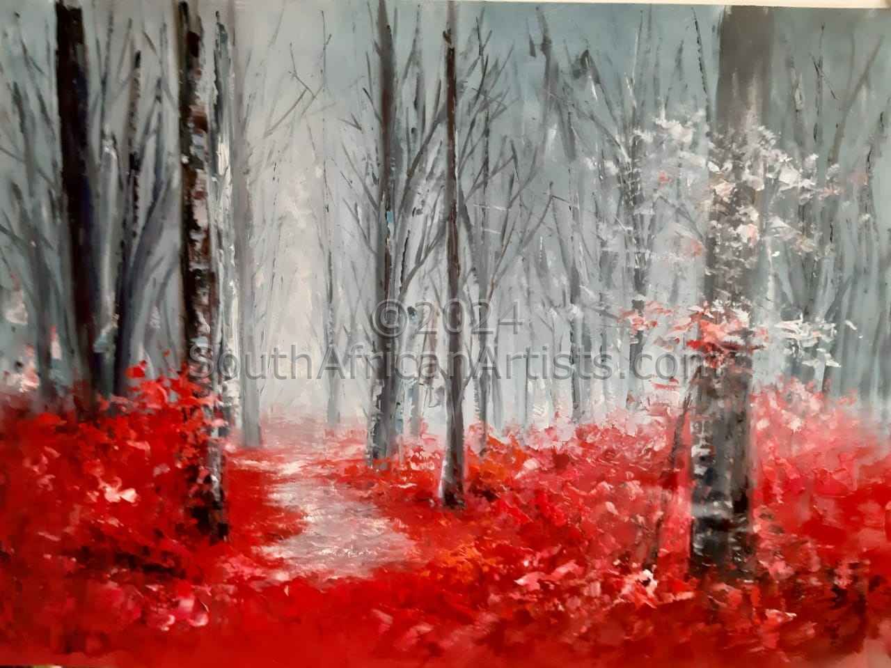 Red Winter Forest  / Amazing Pathway Series