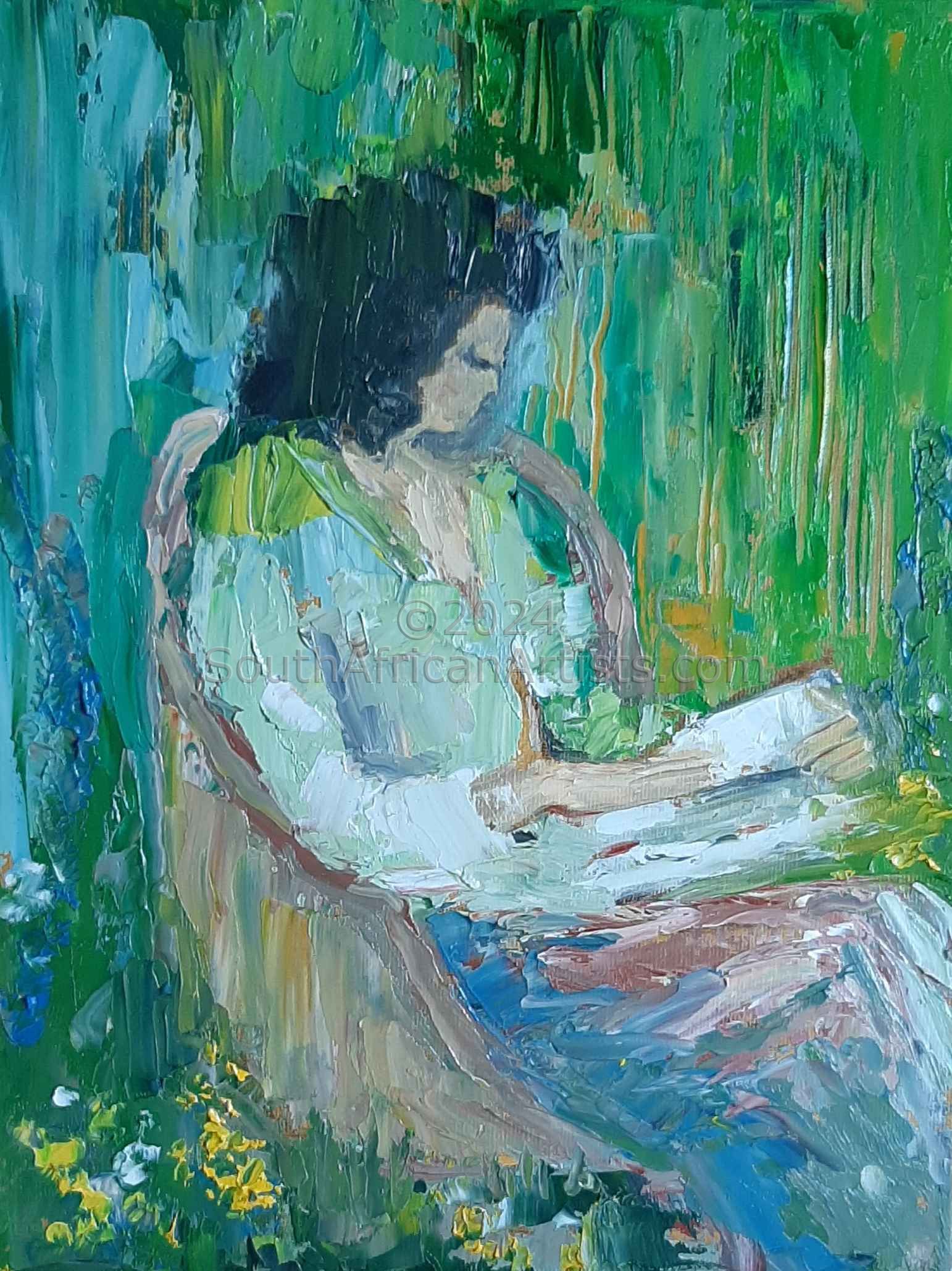 Woman Reading in the Garden