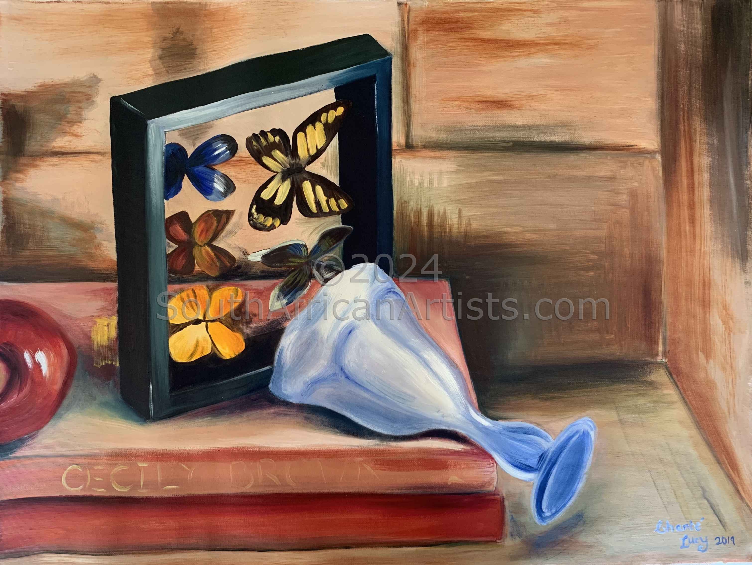 Still Life with Butterflies and Book