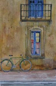 "Green Bike - Old Window"