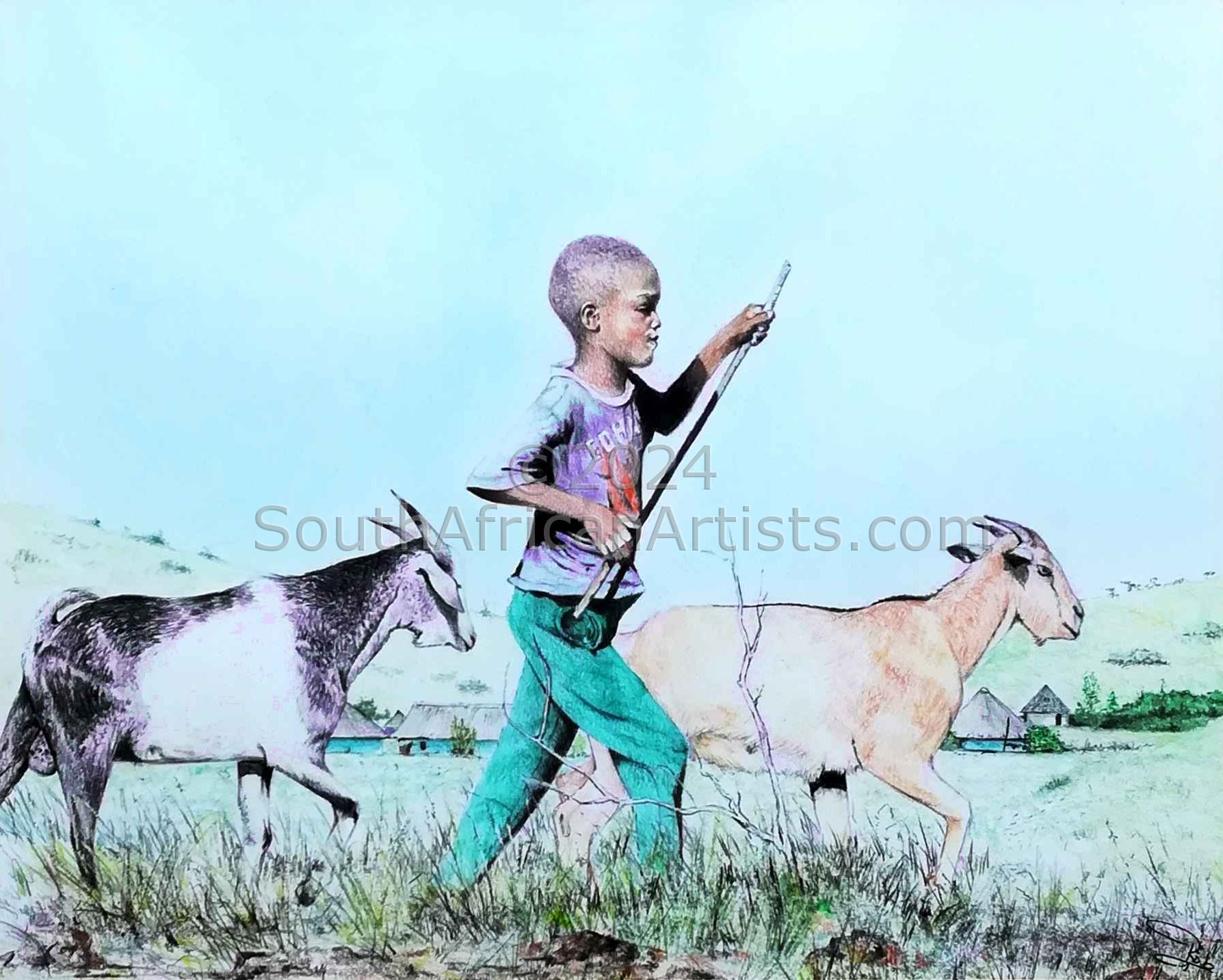 Mbotyi Boy with Goats