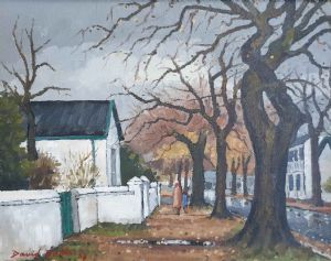 "Wet Street Scene, Herte Street, Stellenbosch"