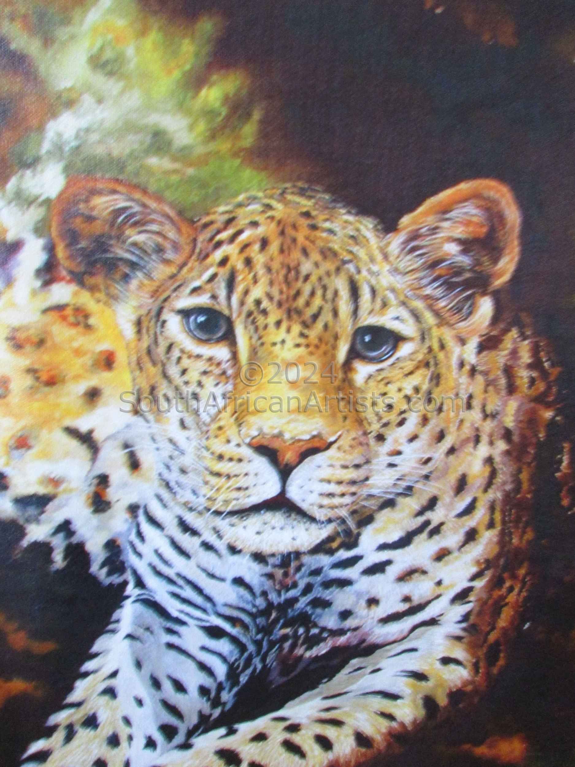 African Leopard Giclee Oil Print