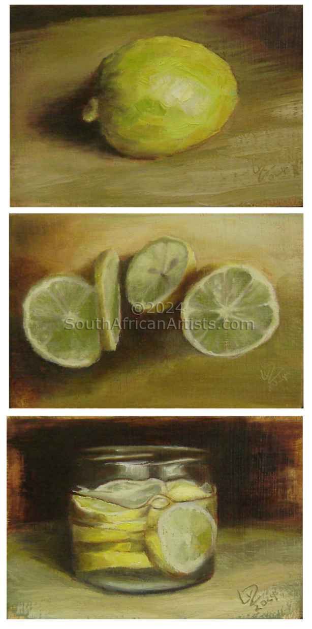  Lemons i - Triptych