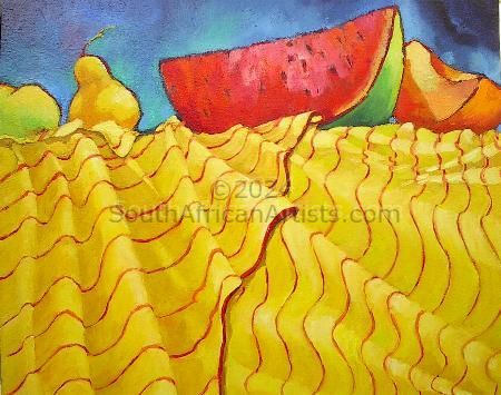 Watermelon and yellow draoery