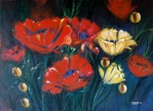 "Poppies in the Evening Glow"