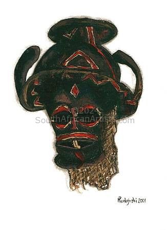African mask 2 (set of 2)