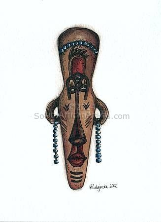 African mask 5 (set of 2)