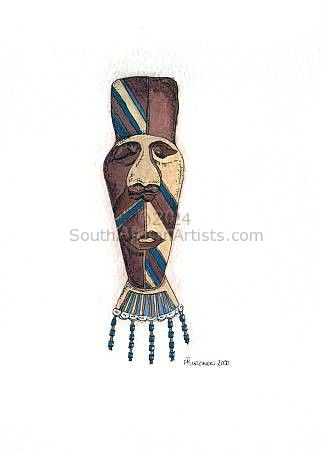 African mask 10 (set of 2)