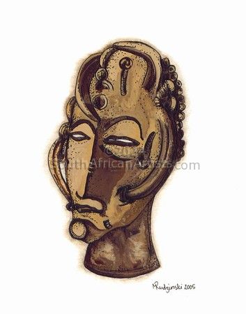 African mask 19 (set of 2)