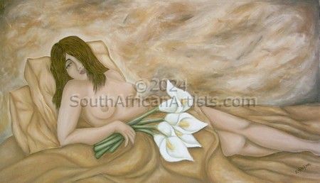 Nude with Arum Lilies