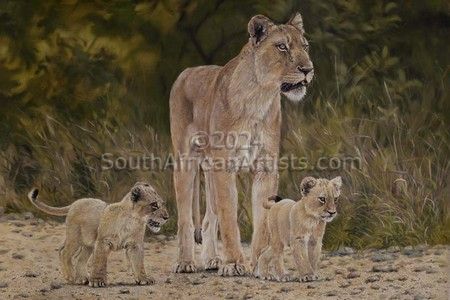 Lioness And Cubs