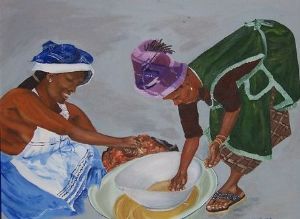 "Xhosa woman making beer"
