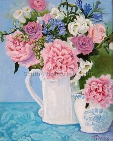 Pitcher with flowers