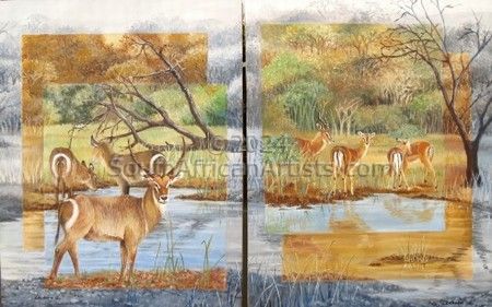At the Waterhole ( diptych)