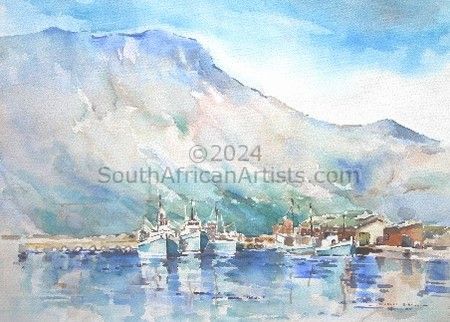Hout Bay Harbour and Mountains