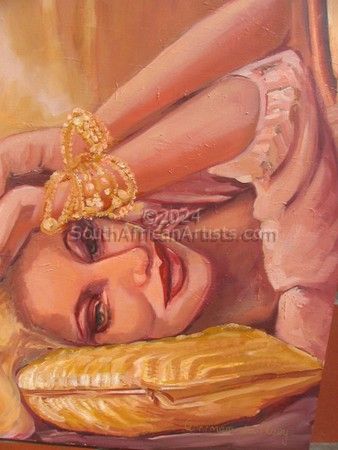 Women with Pearls on Pillow