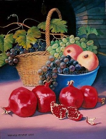 Still Life with Pomegranates and Blue Bowl