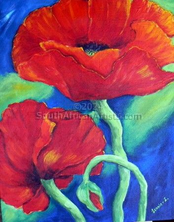 Two flowering Poppies