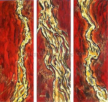 Heat #1,2,3 Abstract Painting