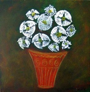 "White flowers in a pot"