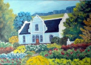 "Cape Dutch Home in Spring"
