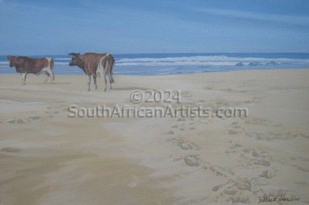 Two Beach Cows