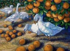 "Geese in Orchard"