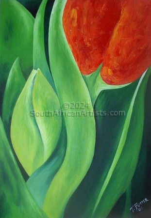 Tulip in Orange (mixed mediums)