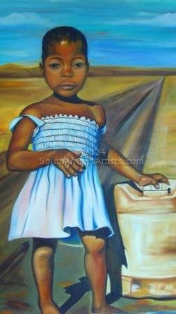 zulu child fetching water