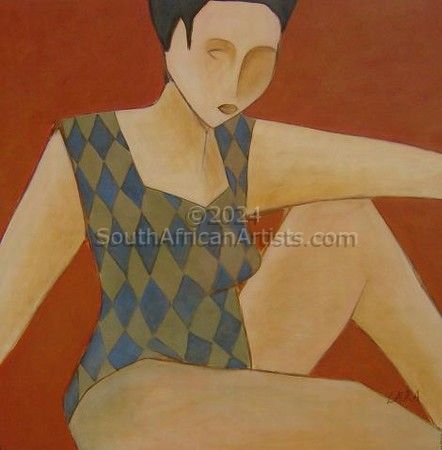 Abstract figure in swimsuit