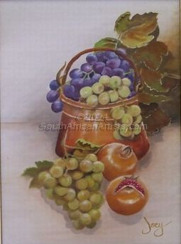 Copper Pot With Grapes